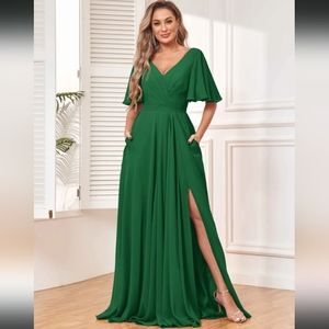 POMUYOO Formal Green Gown